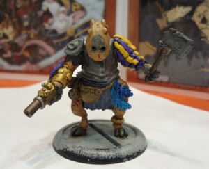 Capybara Conquistador miniature from On the Lamb Games for Brushfire.