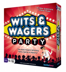Cover for North Star Games Wits and Wagers Party game.