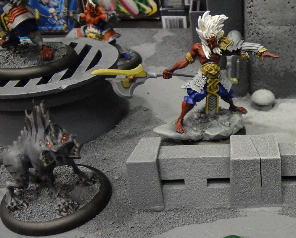 Relic Knights miniatures including Noh as seen at the GAMA Trade Show
