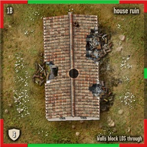 Ruined House 4x4 tile for Spearpoint beautifully detailed by Marc von Martial