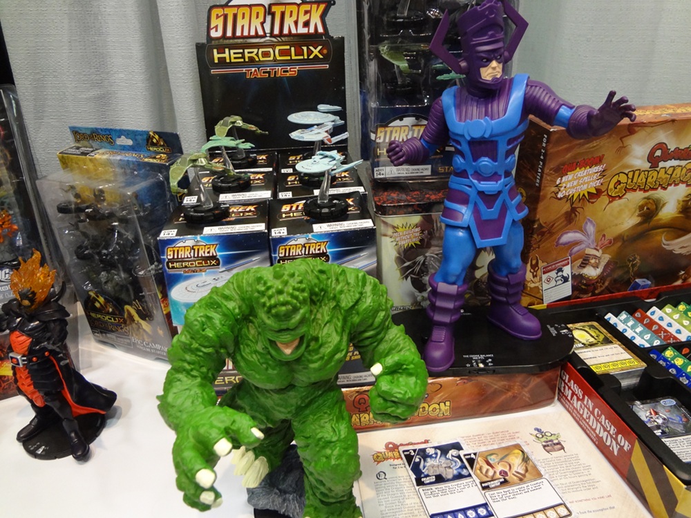 An assortment of Wizkids merchandise including the previously-released Galactus and possibly the Abomination.