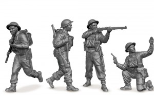 Plastic Zvezda 1/72nd miniature British Infantry WWII soldiers.