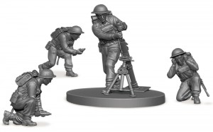 1/72nd scale plastic miniature British soldiers and mortar from Zvezda.