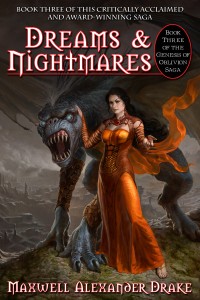 Goddess with Drakon on the cover of Dreams and Nightmares