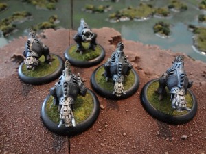 Five Bonejack models from the Cryx Faction for Warmachine