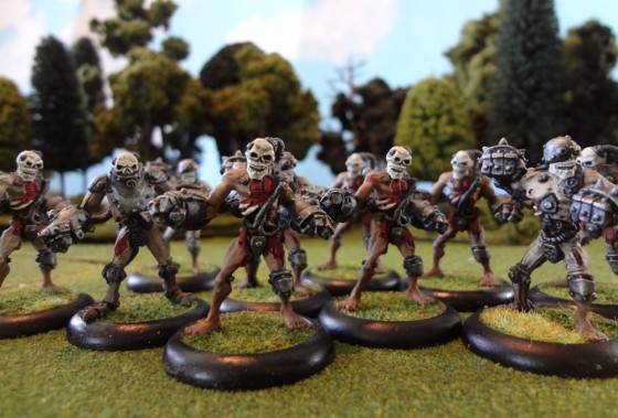 Closeup of the Warmachine undead troops the Mechanithralls