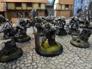 Warmachine warcaster Goreshade with summoned unit of Bane Thralls
