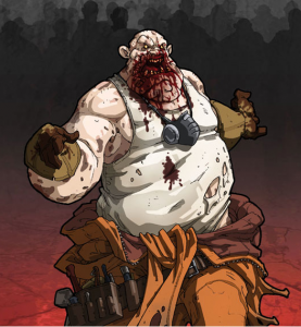 Obese blood-smeared Fatty zombie artwork for Zombicide