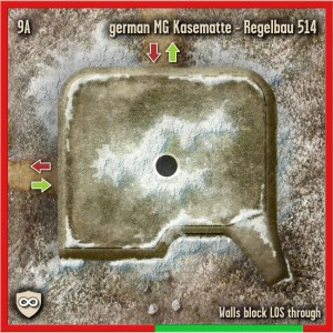 Bunker Tile for Spearpoint 1943 from Collins Epic Wargames showing a bunker complex