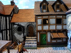 Two miniature buildings as one from Miniature Building Authority with its double townhouse
