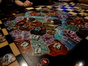 Board game Small World with Drow clustered in the corner