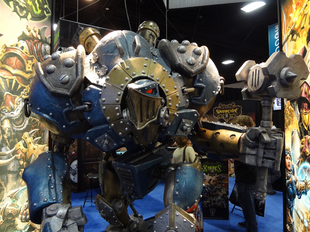 Human-sized statue of Ironclad Warjack from Privateer Press at Comic-Con 2012