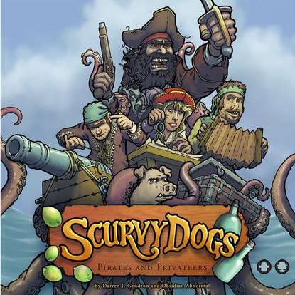 Board Game Cover with Pirates and Privateers for Scurvy Dogs