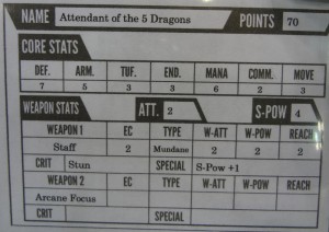 Photograph of game card for Collision for Attendant of the 5 Dragons