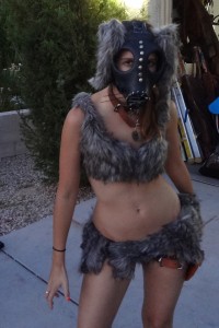 Furry Bunny Yevette Shinn with Gas Mask for Wasteland Weekend