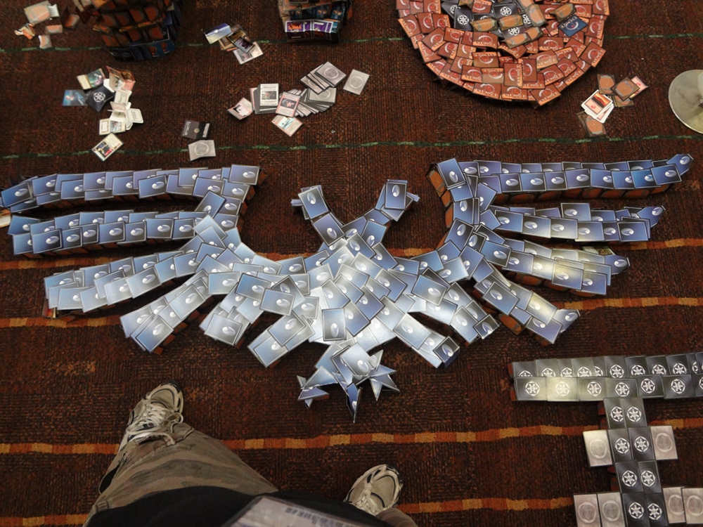 Games Workshop trademark Double-Headed Aquila made of cards at 2012 Gen Con
