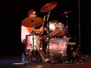 Nerd Punk Rocker Rudy Thomas Playing Ludwig Drums at Vegas Valley Comic Book Festival