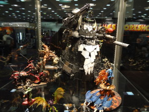 Beautiful painted Warhammer 40k miniatures in GW display case
