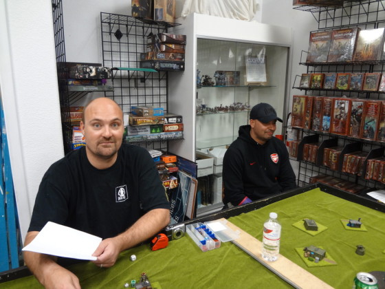Dream Pod 9 Pod Squad Members Mark Perre and Walter Childs at comic shop