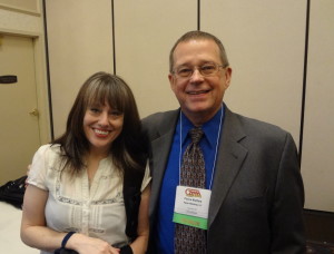 Jenny Bendel and Pierce Watters stand side by side at the 2013 GAMA Trade Show