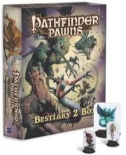 Cover of Pathfinder Bestiary Box 2 with pawns out front on white background