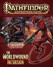 Demonic beings on cover of Pathfinder AP Wrath of the Righteous adventure