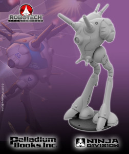 Two-legged resin sculpt of Zentraedi Regult Battle Pod for Robotech RPG Tactics