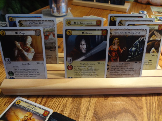 Game of Thrones LCG Lannister cards in wooden Card-Boards holder