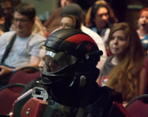 Halo ODST Medic Dietrich waits his turn at the Cosplay Contest at Las Vegas Comic Expo