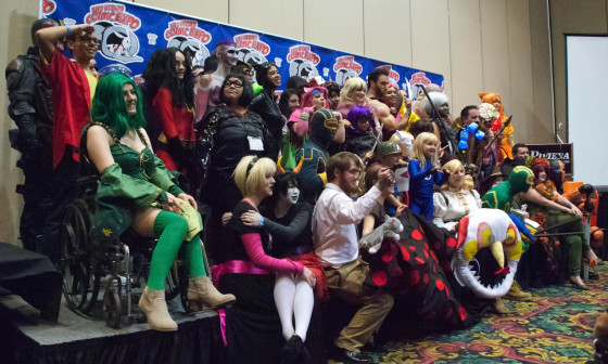 Every Las Vegas Comic Expo 2013 Cosplay Contestant in costume crowded into a group shot
