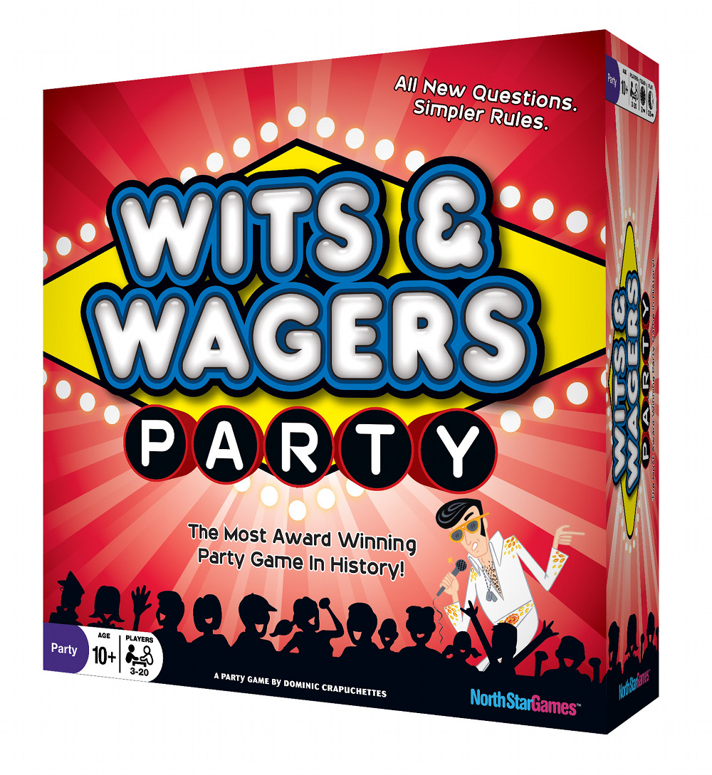 Cover for North Star Games Wits and Wagers Party game.