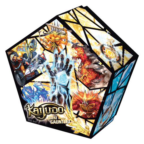 Pentagonal box design for Kaijudo Collector's Set of Quest for the Gauntlet